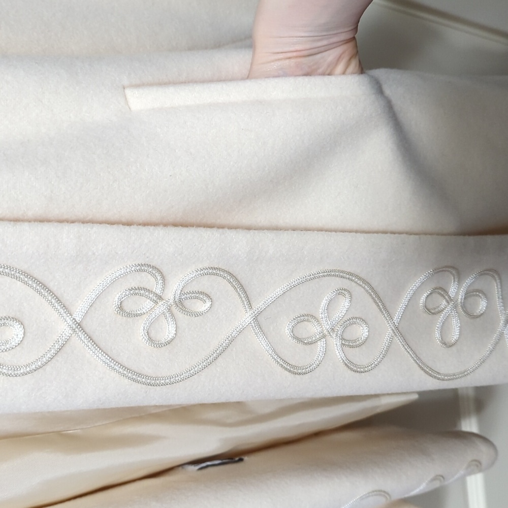 Cream Vintage Union Made Alorna Petite Embroidered Wool Coat - Picture 3 of 6